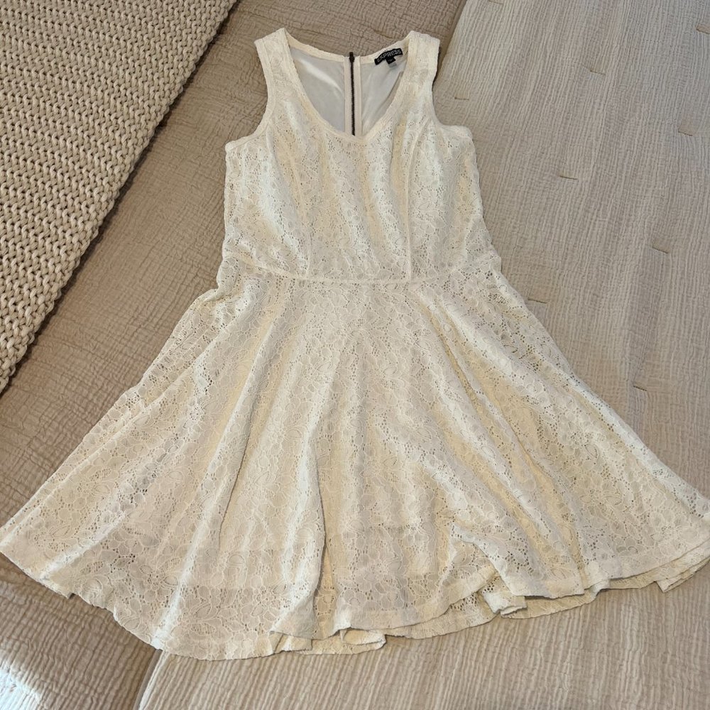 Express - White/Cream Lace Dress - Size M